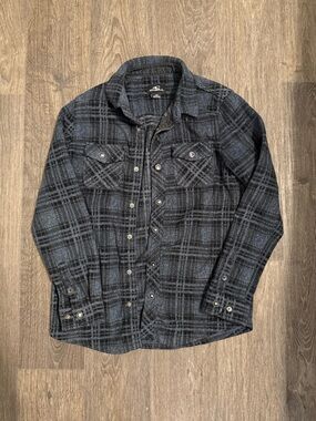 Boys O'Neill Blue Black Plaid Button-Up Shirt